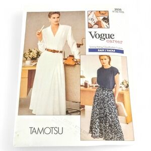Vogue Pattern 2035 Tamotsu Career Top Skirt Size 8 10‎ 12 Sewing UNCUT
